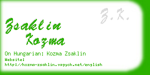 zsaklin kozma business card